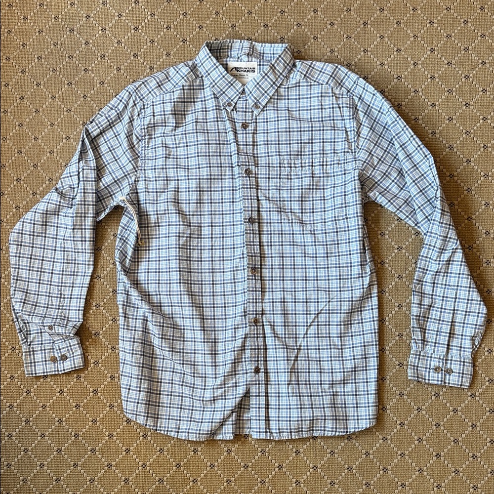 Mountain Khakis White and Blue Checkered Shirt-NWOT!